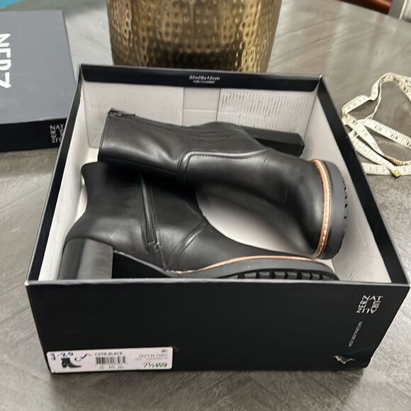 NATURALIZER CATIE WOMENS LEATHER HEELS MID-CALF BOOTS (WIDE) - Picture 2 of 11